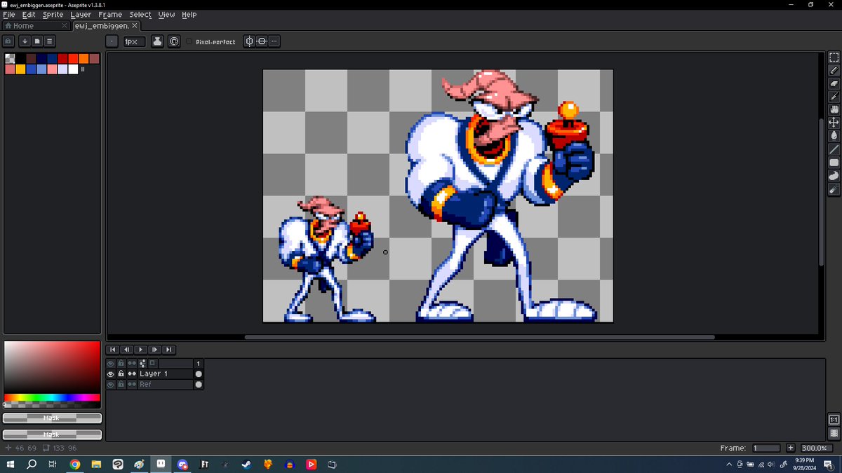 TheRealPoloBlue's tweet image. Went in the yard and did me some diggin'
Found me a worm and then cast embiggen 🪄
#EarthwormJim #pixelart #16bit