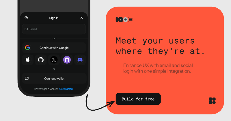 reown_'s tweet photo. AppKit is the full-stack toolkit to build onchain app UX 🪄

✅ Social, Email, and Wallet Login 
✅ Embedded Wallets
✅ Crypto Swaps
✅ On-ramp

Integrate with just 20 lines of code across 10+ languages for all EVM chains and Solana. 

Onboard millions of users for free today.