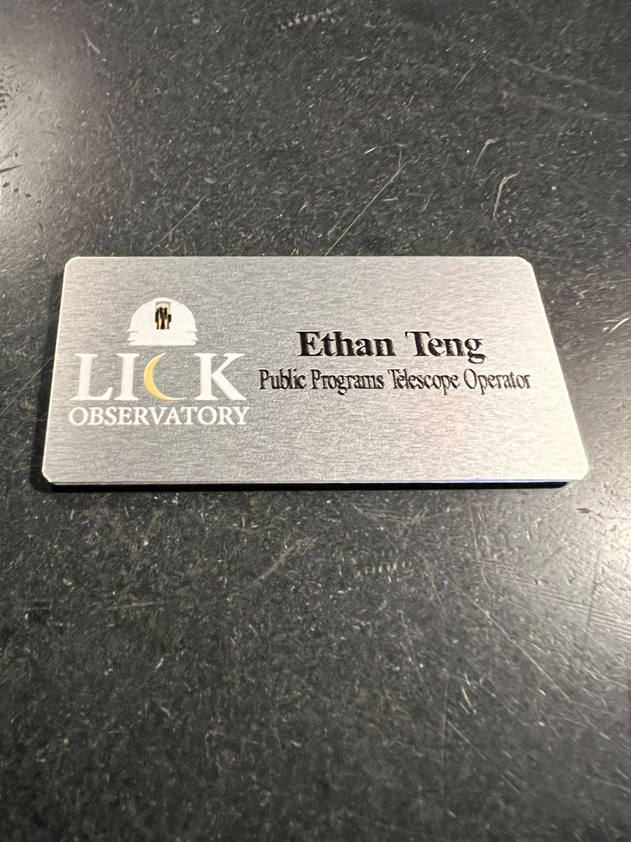 queerastrospace's tweet photo. I’m OFFICIAL y’all!

Well actually I’ve been official for a few months now but this seals the deal 😂

Loving my gig at @LickObservatory! Come by for a tour before we close up for winter 🔭 https://t.co/HFQGTTMnll