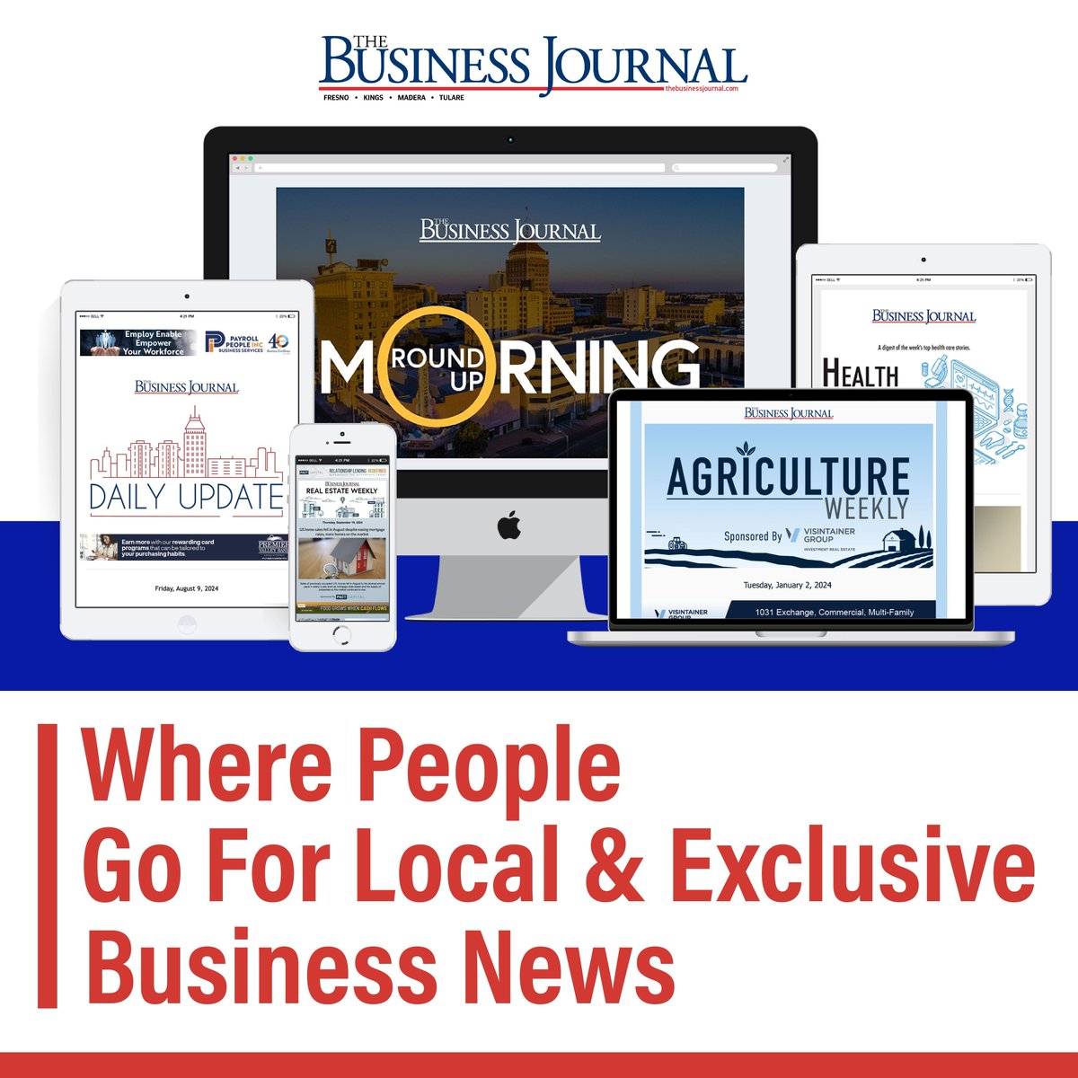 TBJFresno's tweet image. ‼️ Stay ahead of the game with The Business Journal! Sign up on our website to get FREE access to our Daily Update, Morning Roundup, Health Care Insights, Real Estate Guide, and much more! Don't miss out—join us today!

#BusinessNews #SignUpToday #StayAhead #TheBusinessJournal