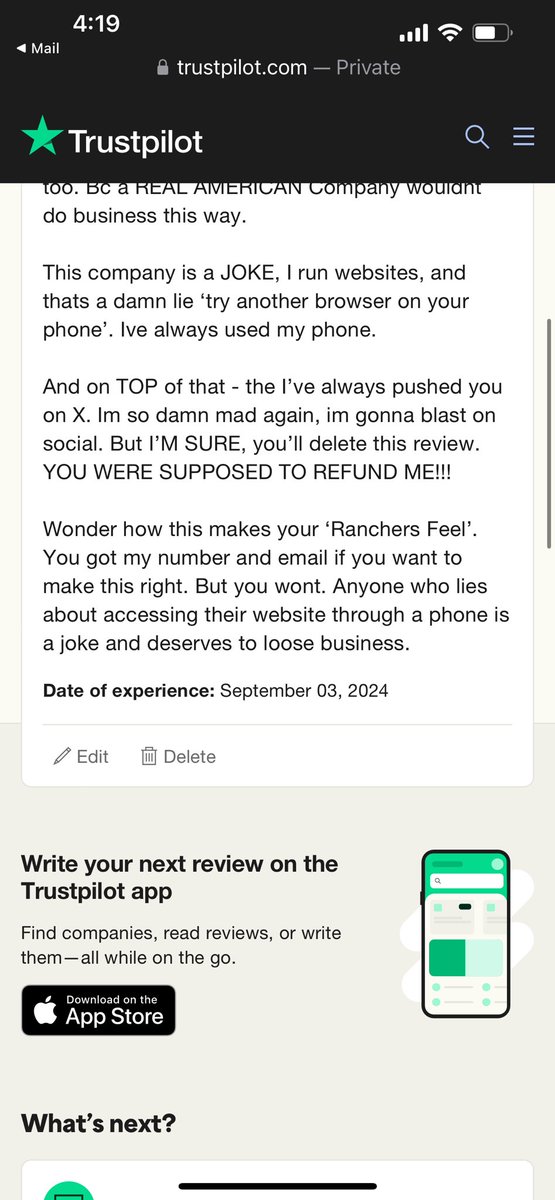 FirecrackerFlag's tweet image. NEVER use @GoodRanchers 
Terrible customer service. 
Heres my review. Likely ran by #DEMONRATS