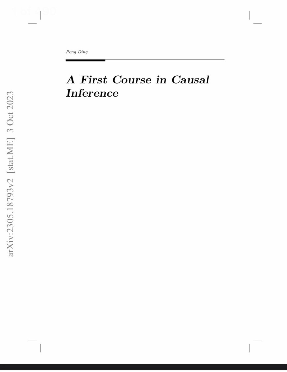 A first course in causal inference with a comprehensive text. Get up to speed and read it here:
arxiv.org/abs/2305.18793