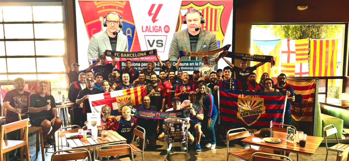 penya_san's tweet photo. Barcelona unbeaten streak ends after shock Osasuna loss FORTS EN EL TRIOMF🔵🔴 FIDELS EN LA DERROTA #totsunitfemforça #fcb #cules #campnou #northamericanpenyes #fcbarcelona #fcbworldpenyes #uncritvalent #blaugranaalvent #mesqueunclub #fcbworldpenyesfederation #pbsd2309 https://t.co/vfRb7ceDbX