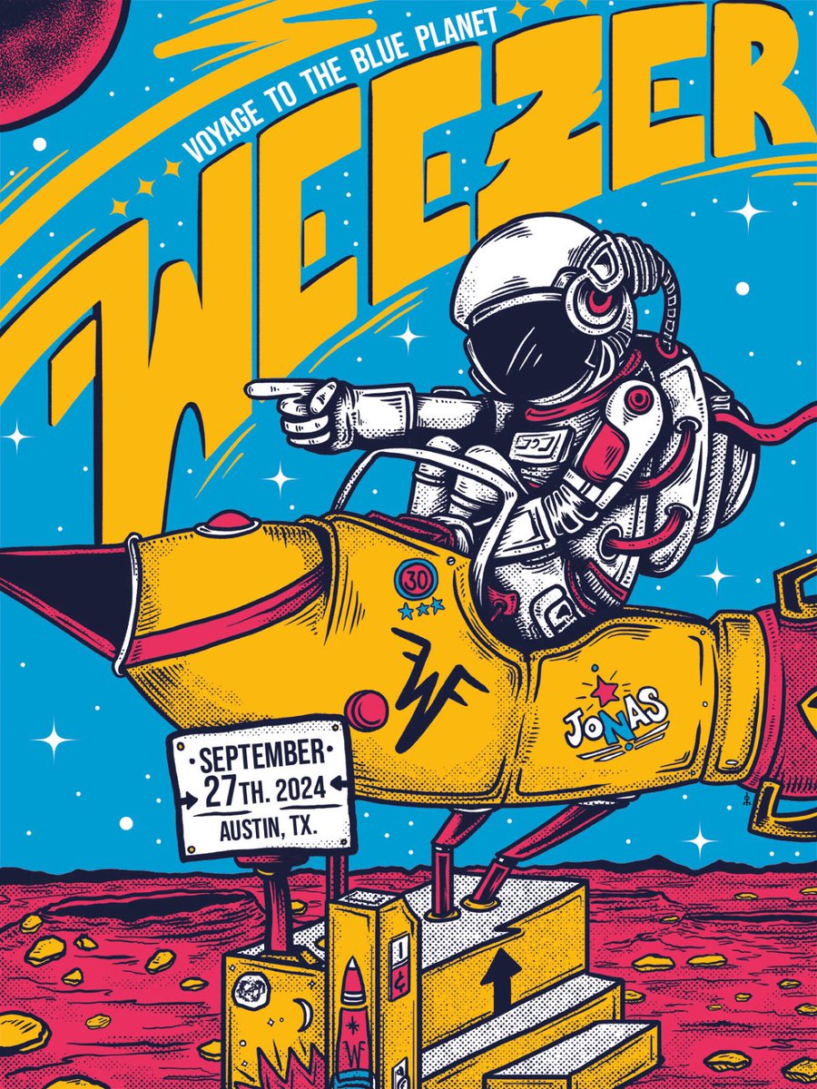 Ilustración hecha para una de las fechas del tour de aniversario del Blue Album de Weezer.
Si necesitan ilustraciones para cualquiera de sus proyectos, mándenme un mensaje.

linktr.ee/72826_
