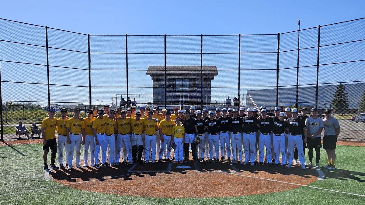 Huge thank you to Bennett Brzezinski for coming out and being a part of our group today!  Bennett got to throw out the first pitch, which was a perfect strike, and be our honorary bat boy for game 3 of the Yellowjacket WS on an unbelievable day in Superior!  #WeAreSuperior