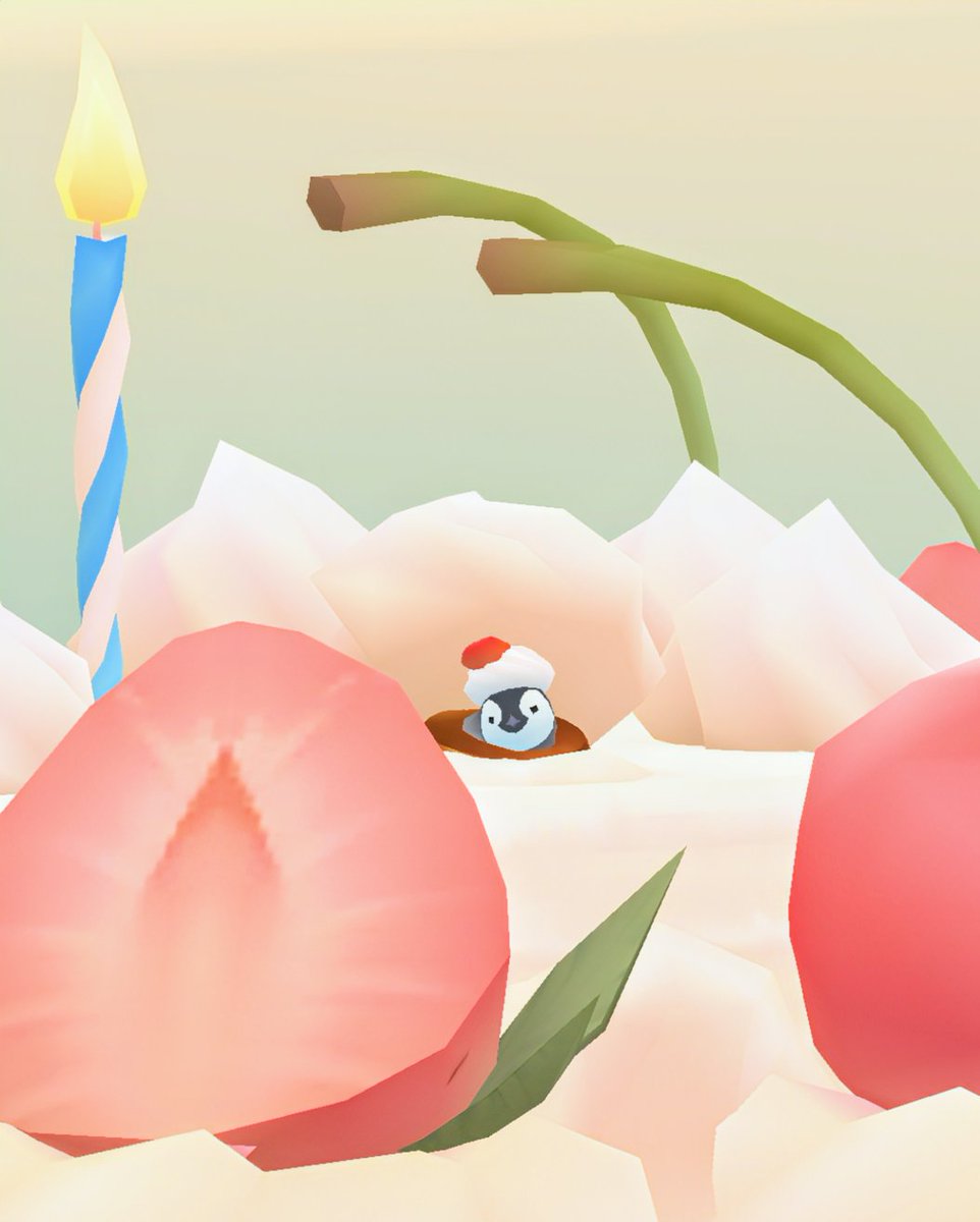 妄想プリンちゃん。
「いまボクはちっちゃいチェリーちゃんをのっけてるけど、そのうちデカいストロベリーさんがボクをアタマにのっける、って、アリなのかな」 #ペンギンの島