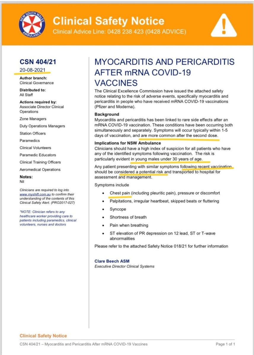 BREAKING:
Guidelines being given to Australian Paramedics since "2021"!!!!!!! CONFIRMING Harms from mRNA vaccination &amp; what to expect
PLEASE SHARE