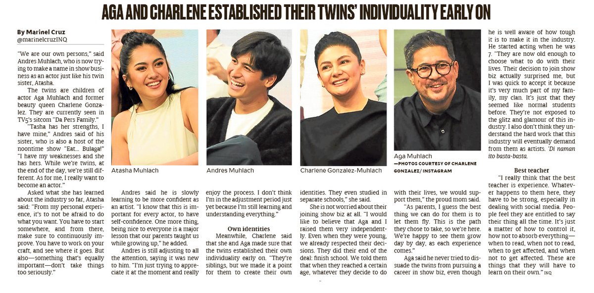 Aga and Charlene on raising twins: Establish individuality early on

Read more: entertainment.inquirer.net/578856/aga-and… 

#AgaMuhlach #CharleneGonzalez #andresmuhlach #atashamuhlach