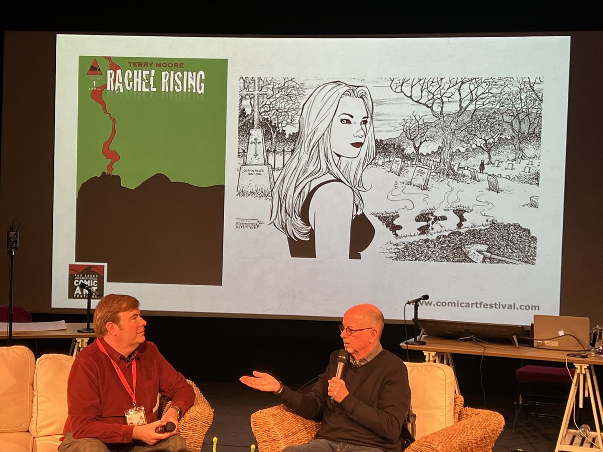 JSapsed's tweet image. Scenes from @ComicArtFest with @TerryMooreArt @panelborders and that cat that @xaimeh said didn’t know who he was a few years back. @ace_national