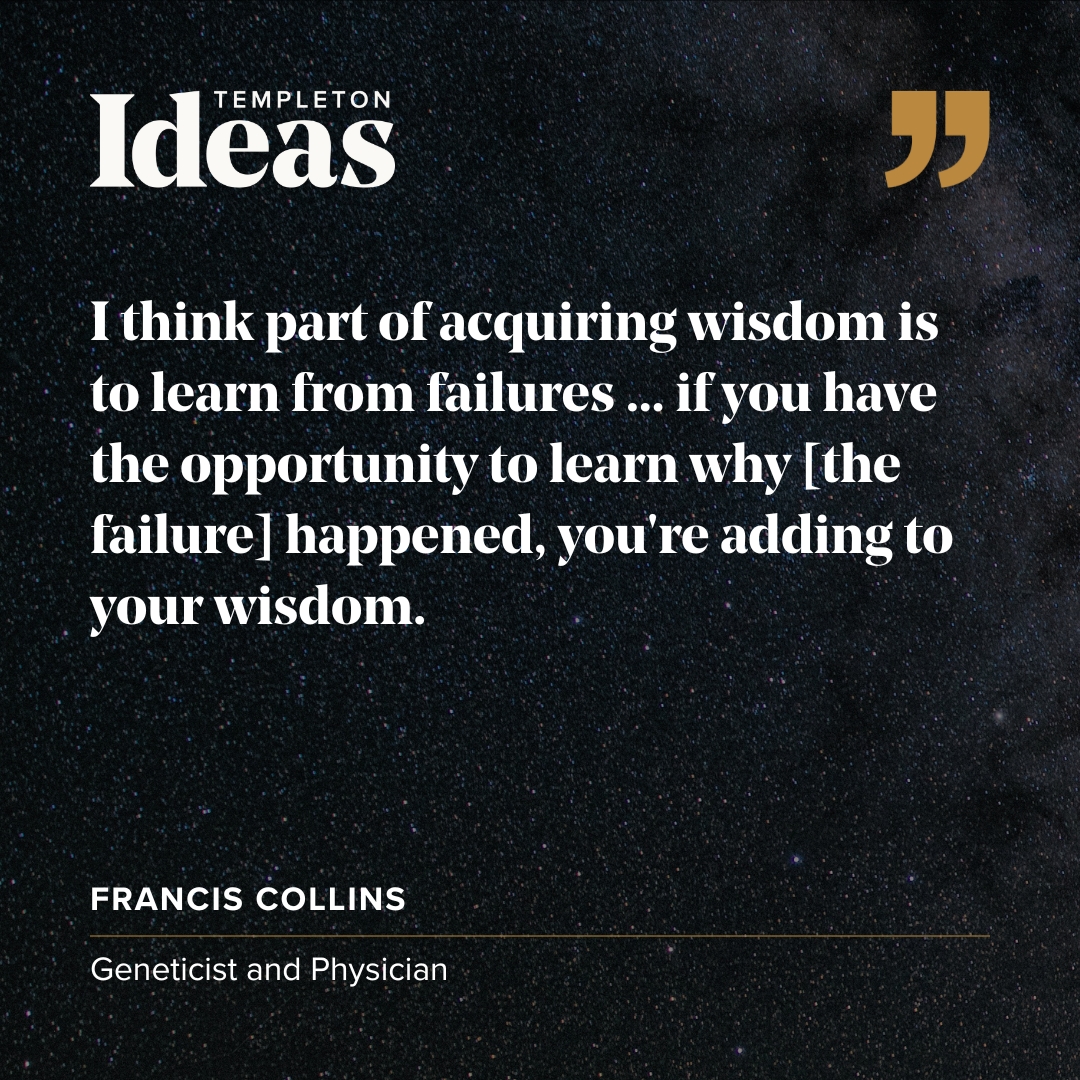 "The greatest teacher, failure is." — Yoda

And we think Dr. Francis Collins would agree! See what he has to say about failure and wisdom in our new episode of the Templeton Ideas podcast. Listen now: bit.ly/4dlQSyj