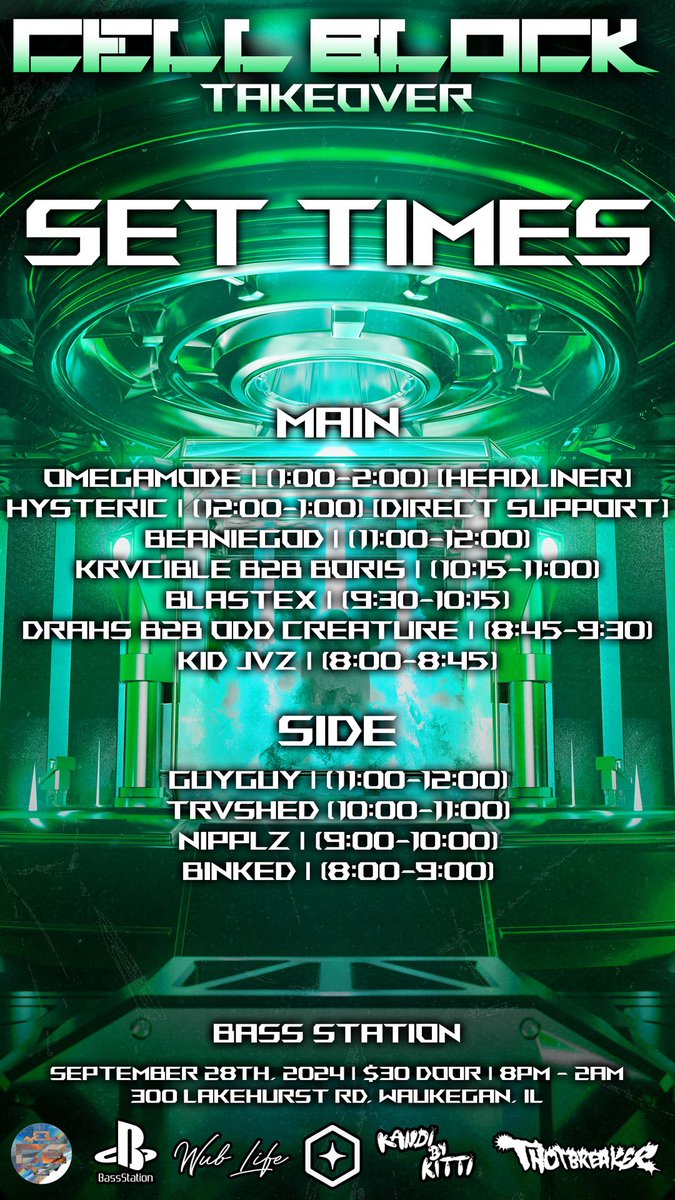 🚨𝐓𝐎𝐍𝐈𝐆𝐇𝐓🚨 

<a href="/CellBlockLabel/">Cell Block Collective</a> is taking over Staion tonight! @Omega_Mode, <a href="/Hysteric_dubs/">Hysteric</a> &amp; so many local artists are about to throw down 🔥 

etherpresents.com 🎟️