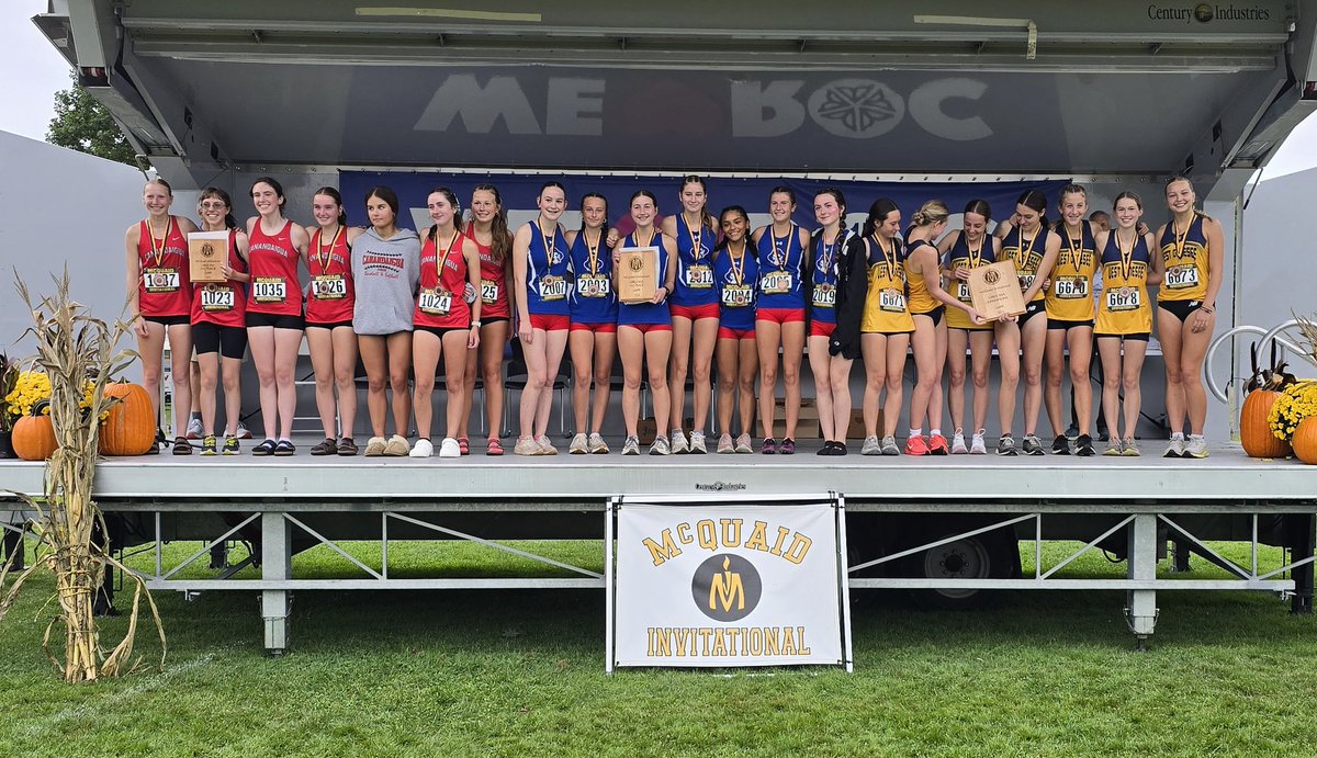 VermeulenJim's tweet photo. Wildcats XC girls won the large schools race at the McQuaid Invitational,  placing 14th in the 134 team meet merge. https://t.co/KZNhYentr0