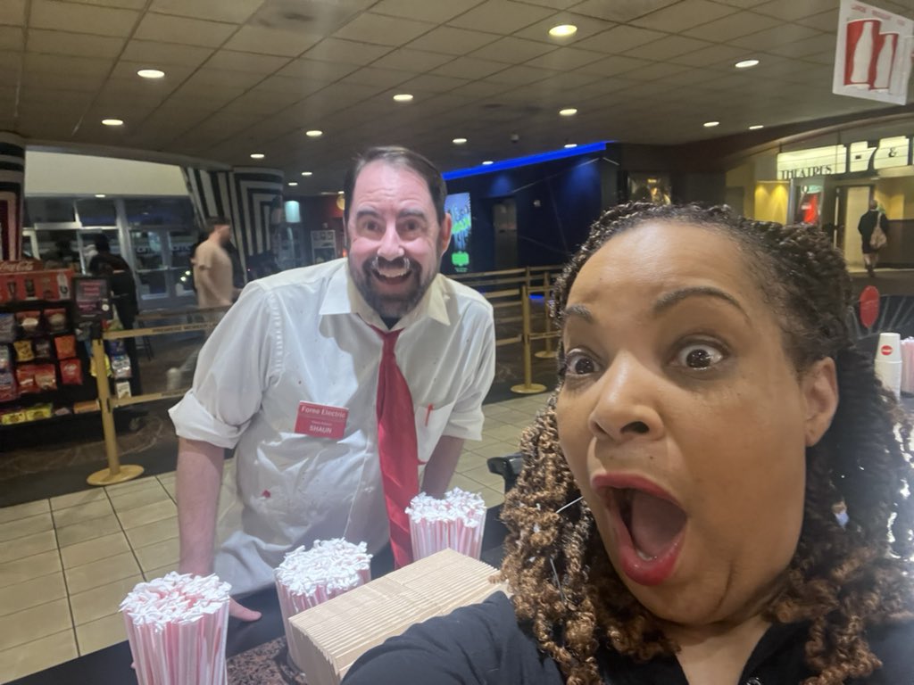 Saw the re-release of Shaun for the Dead &amp; the theater manager liked my fit so much she asked for a pic. This flick still rips 20 years later. Congrats to <a href="/edgarwright/">edgarwright</a> Simon Pegg &amp; Nick Frost for making a timeless classic. If you like Shaun &amp; haven’t seen Spaced watch it now! YW!