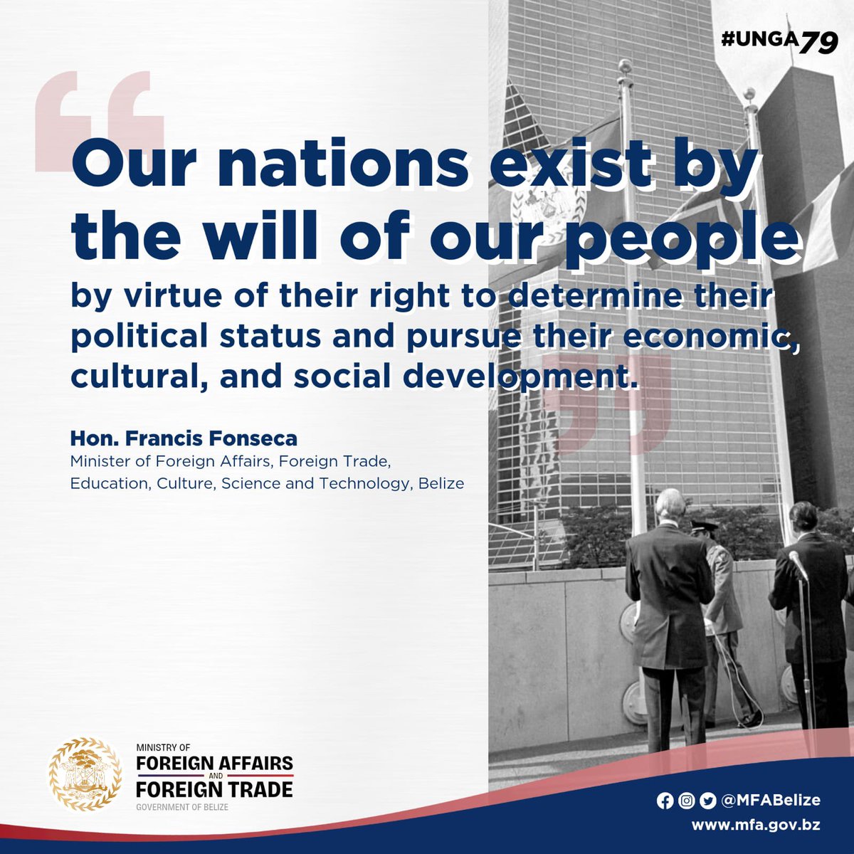 MFABelize's tweet photo. Excerpts of FM Fonseca’s address to the #UNGA. https://t.co/L5JnS3M8Yp
