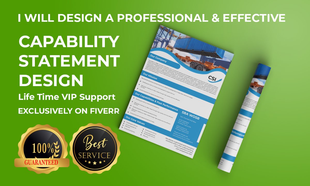 ibrahim25845's tweet photo. Welcome to my Capability Statement. If you're looking for a government capability statement design, you're in the right place!
Order: link in bio
#capability #capabilitystatement #capabilitystatements #capabilitystatementwriter #capabilities #graphicdesign #GraphicDesigner https://t.co/NaVq0usaYM
