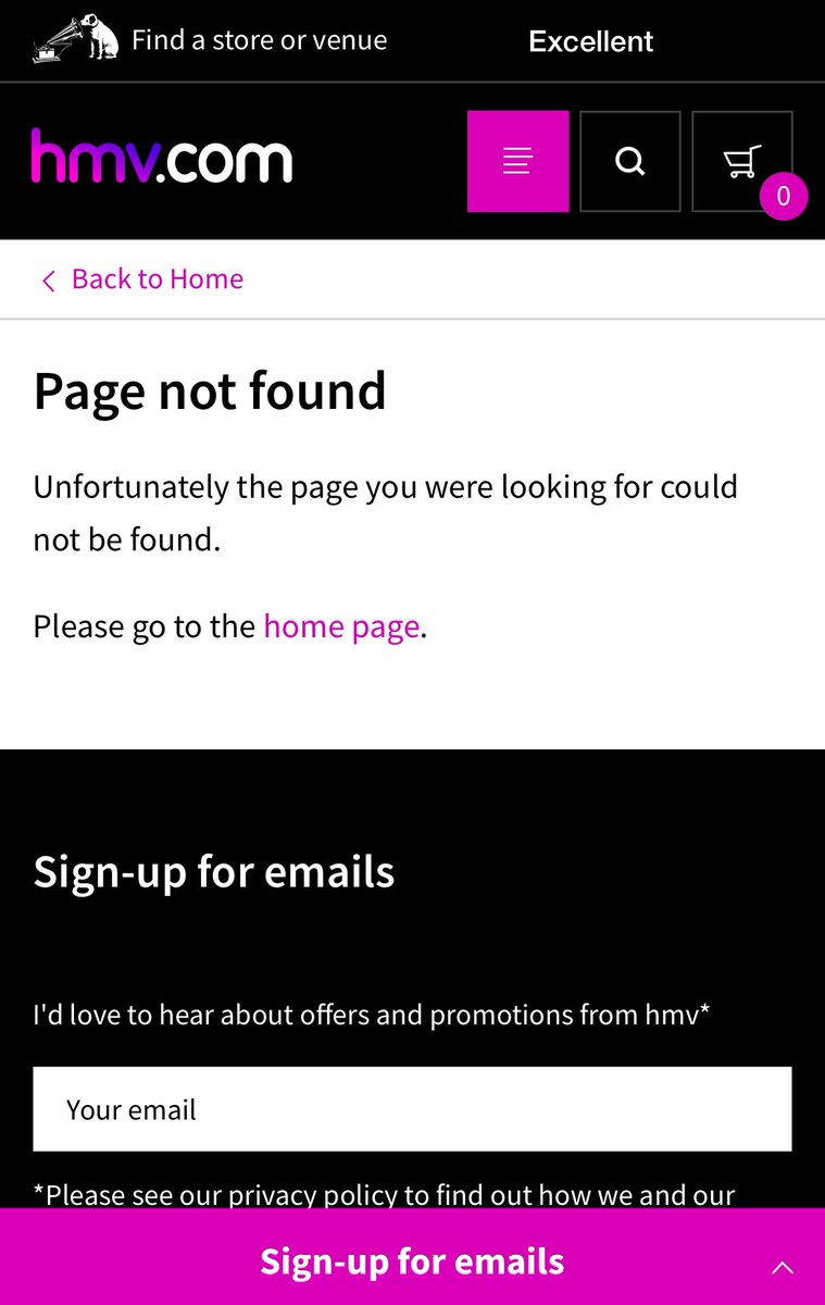 You need to fix your broken links in your email newsletter <a href="/hmvtweets/">hmv</a> …