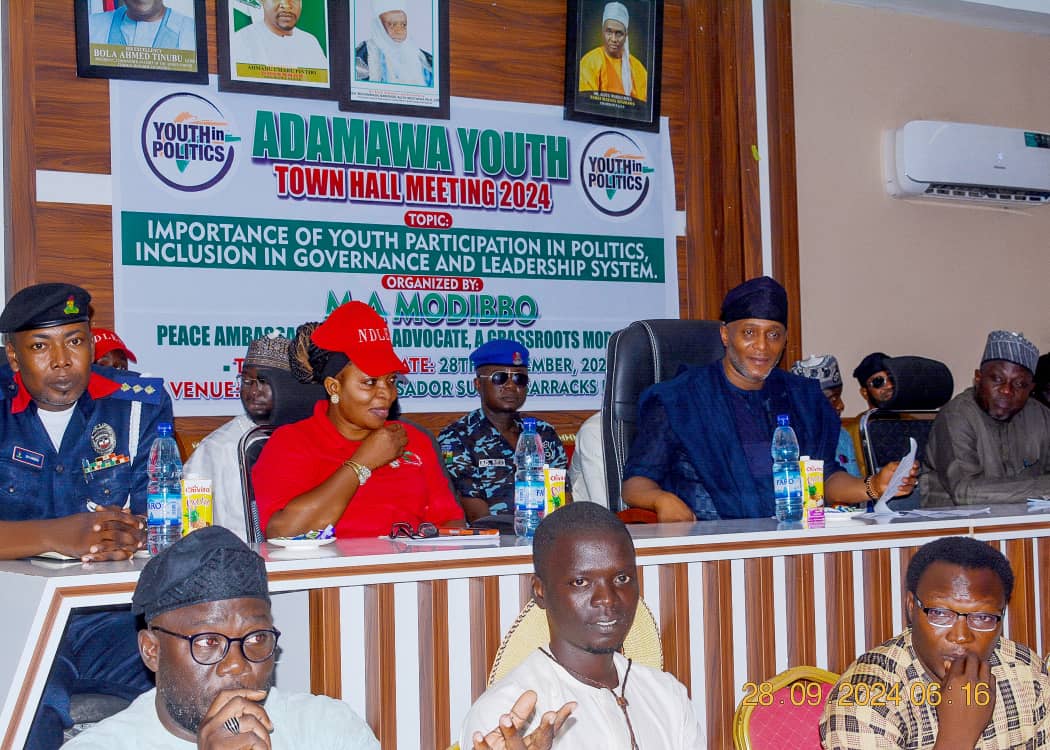 AdamuAtikuA's tweet photo. I had the honor of speaking with young minds at the Adamawa Youth Town Hall Meeting 2024, themed “Importance of Youth Participation in Politics, Inclusion in Governance, and Leadership Systems.” I emphasized the need for unity and synergy among the youth. https://t.co/GbRKRpIK9o