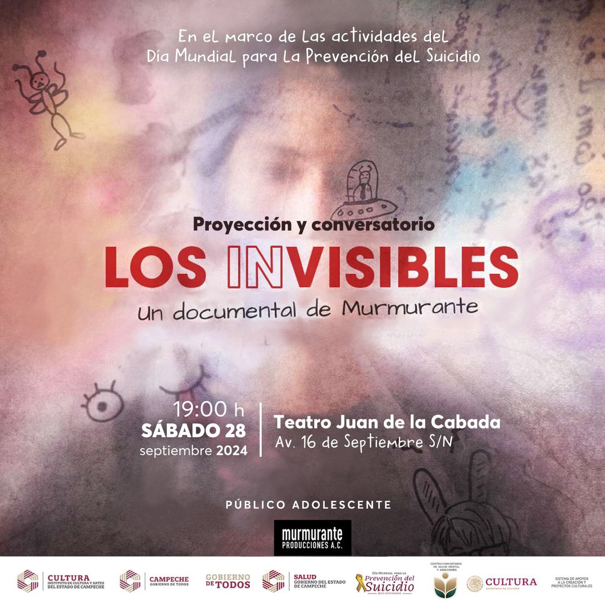 "Los invisibles"dirigido por Ariadna Medina y David Avilés evoca el universo artístico de Omar, cuya trayectoria es compartida por quienes lo amaron en vida y han sobrevivido a su ausencia. 
🗓️ Sábado 28 de sept.
⏰ 19:00 hrs. 
📍Teatro Juan de la Cabada de Campeche
Al hilo👇