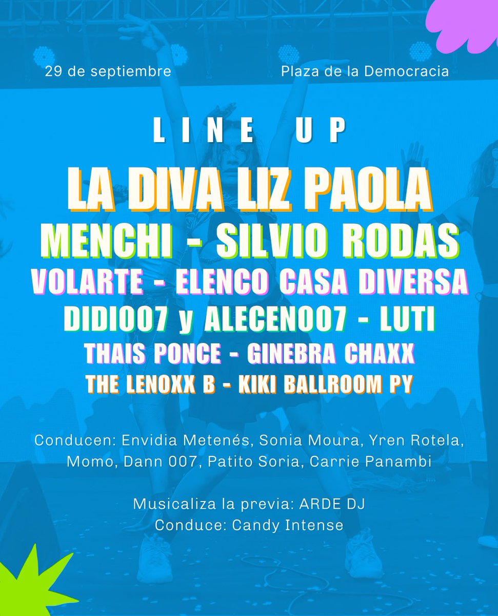 ¡Llegó el line up del Festival de la Diversidad!❤️‍🔥🌈

¡Faltan menos de 24 horas para salir a las calles por todos nuestros derechos! Y no te podés perder esta fiesta postmarcha 💥

🏳️‍🌈Nos vemos en la #21MarchaTLGBI mañana a las 17 horas en la Escalinata de Antequera🏳️‍⚧️