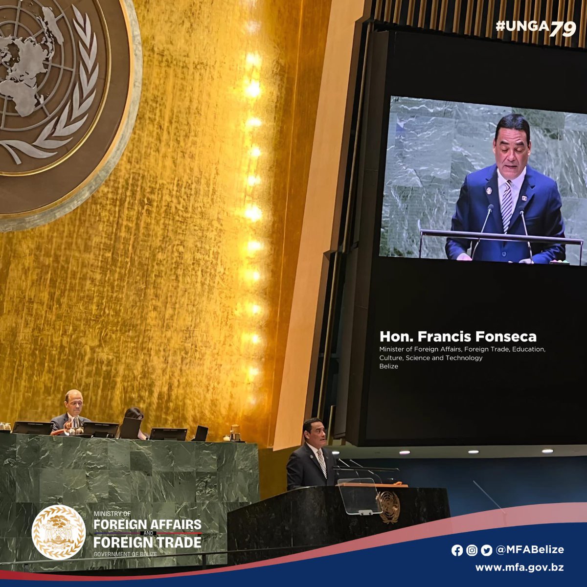MFABelize's tweet photo. In his #UNGA address, FM Fonseca highlighted: https://t.co/x6UofuZfNw