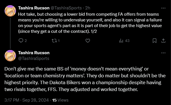 NoRingBing's tweet photo. @TashiraSports @AuroraWasTaken But if we don't take the most money, we undervalue ourselves, and you don't approve of that.

Per these words. https://t.co/muVzTjyNml