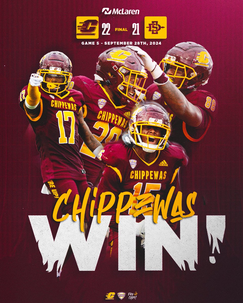 CHIPPEWAS WIN!

#FireUpChips🔥⬆️🏈