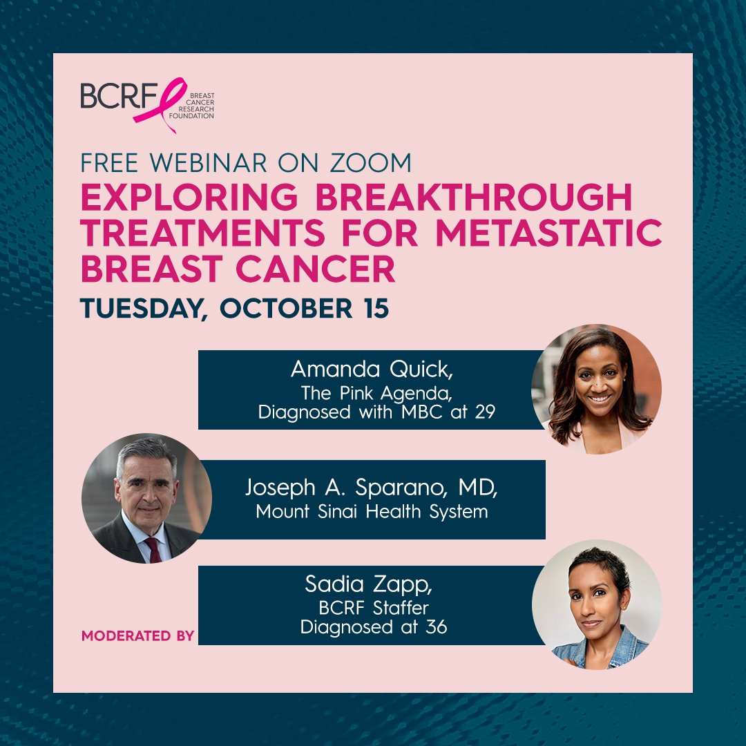 With Metastatic Breast Cancer Awareness Day just over two weeks away, we’re delving into the latest advancements in MBC treatment. 

Join us on Tuesday, October 15, at 1 p.m. ET for a free webinar covering cutting-edge therapies and innovations in MBC.

bit.ly/47L452L