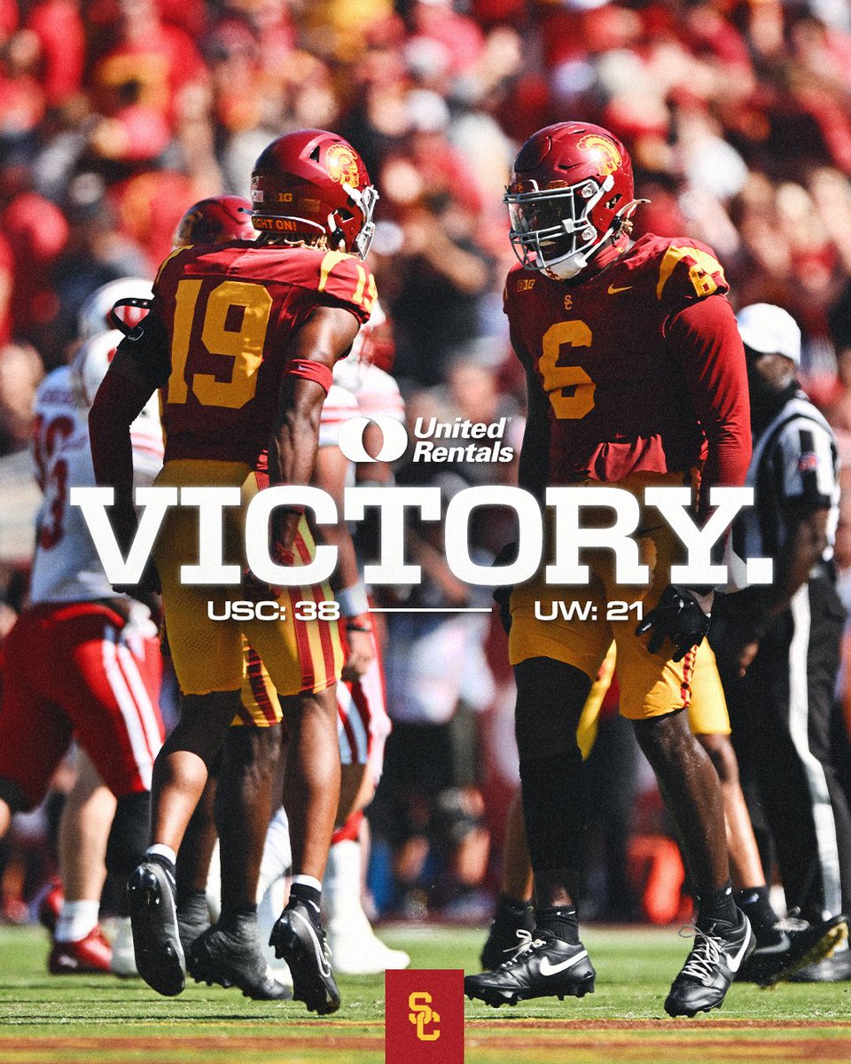 USC_Athletics's tweet photo. Successful B1G Premiere at 𝗧𝗛𝗘 𝗣𝙇𝘼𝗖𝗘 𝗧𝗢 𝗕𝗘. ✌️ https://t.co/yExL0SIA3g