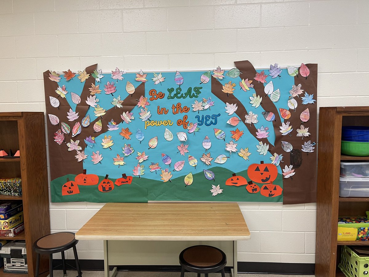 Think Tank students in grades K-5 collaborated on this bulletin board this week creating leaves with goals that they haven’t quite mastered YET! <a href="/ClarkCreekSTEM/">Joey Moss</a>
