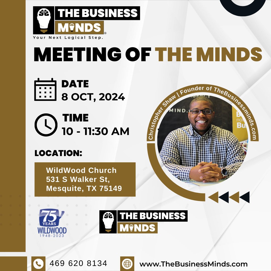 TheBMinds's tweet photo. Mesquite business owners! 🚀 Join us at The Business Minds' Meeting of the Minds every second Tuesday of the month from 10am to 11:30am at Wild Wood Baptist Church. Network, grow, and learn how we can make a positive impact on our city together! #MesquiteBusiness #Community https://t.co/KGCjGruRUx