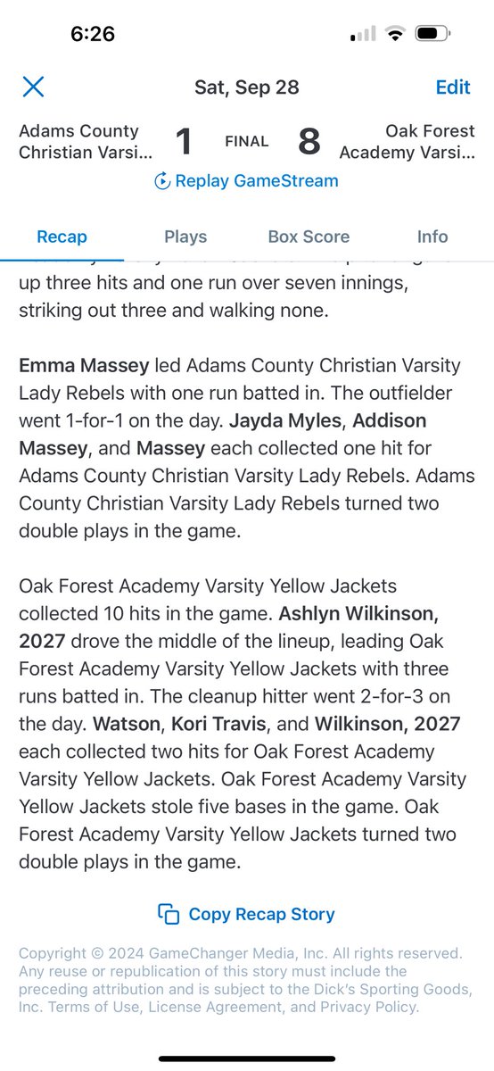 The Lady Rebels dropped two games today to end our season at the MAIS 5A South State Tournament.  Looking forward to working hard in the offseason and getting ready for next year!