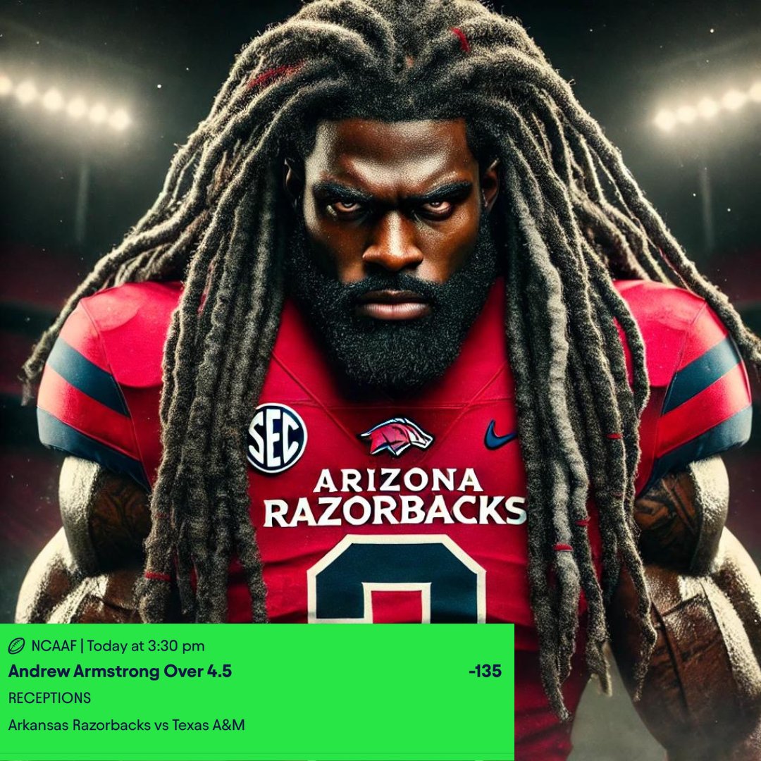 Andrew Armstrong Over 4.5 Receptions✅✅✅✅