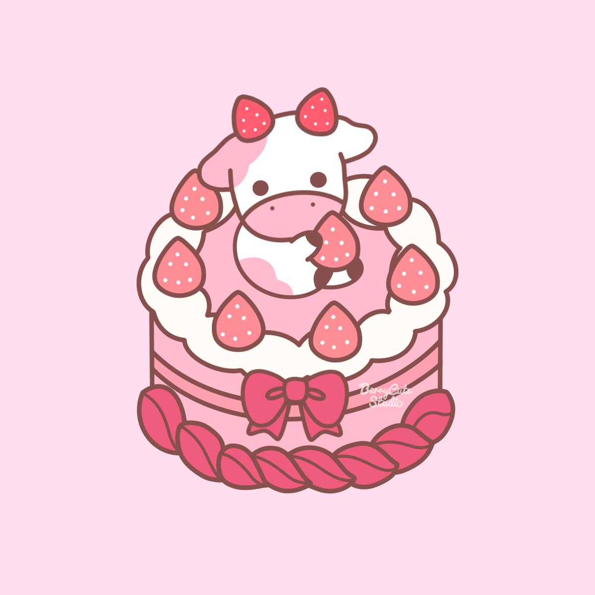 BerryCuteStudio's tweet photo. Strawberry cake 🍰✨ https://t.co/PXfPj5yTK9