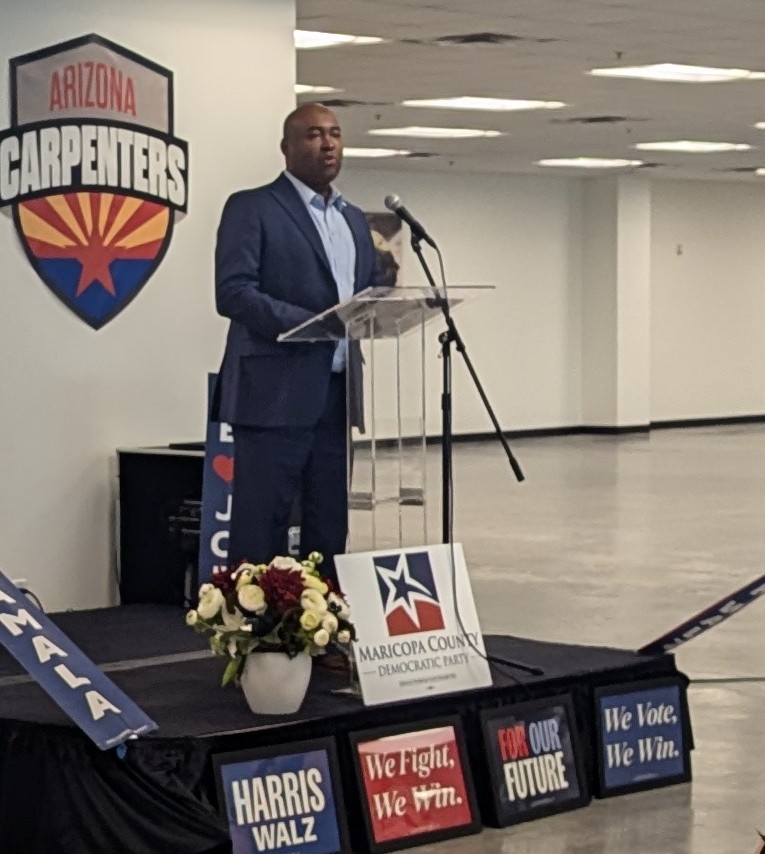 MaricopaDems's tweet photo. @MaricopaDems Champagne Brunch today featuring Congresswoman @MaxineWaters, DNC Chair @harrisonjaime and Illinois Governor @JBPritzker! https://t.co/JmKpOQRCzy
