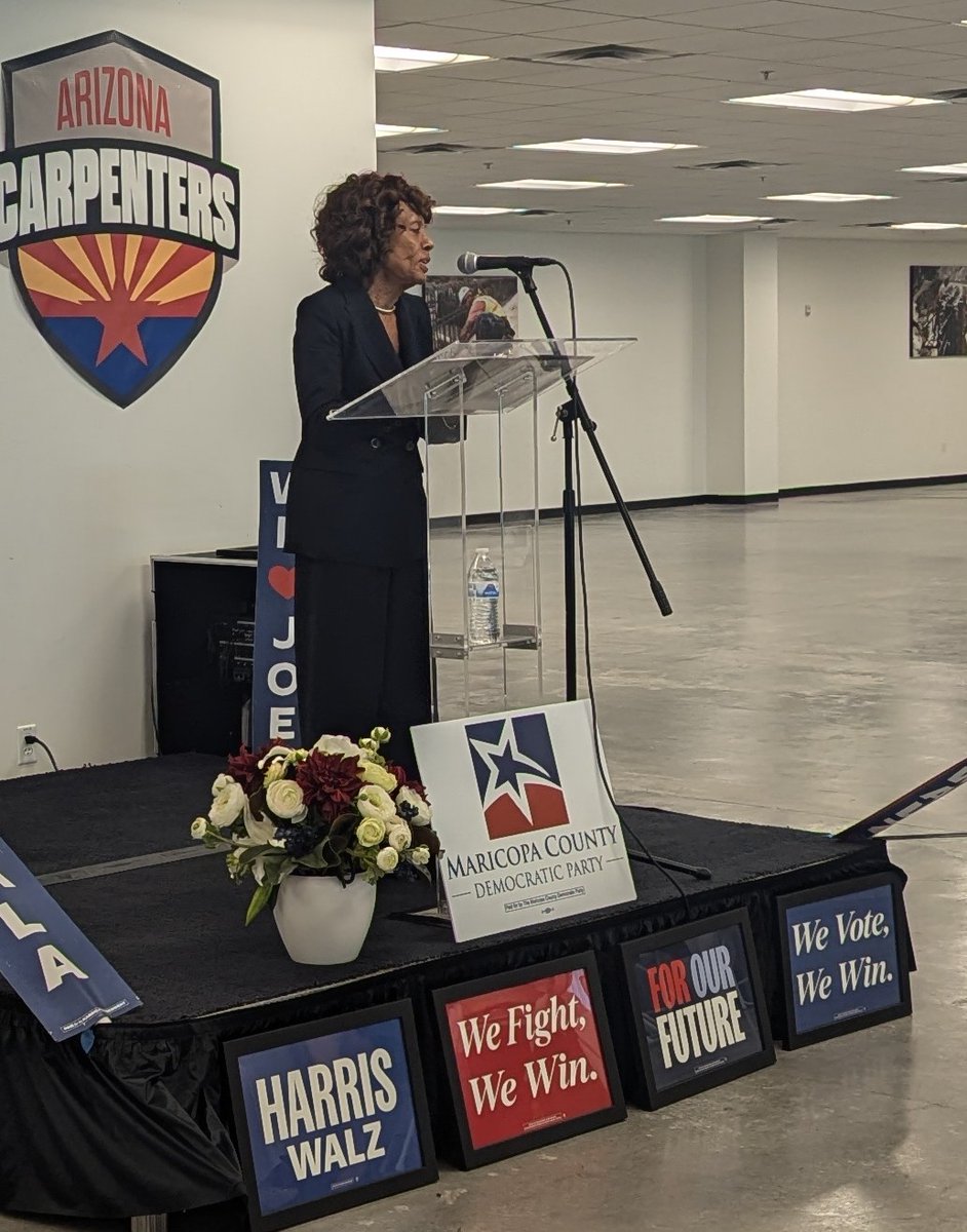 MaricopaDems's tweet photo. @MaricopaDems Champagne Brunch today featuring Congresswoman @MaxineWaters, DNC Chair @harrisonjaime and Illinois Governor @JBPritzker! https://t.co/JmKpOQRCzy