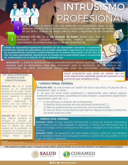 JOSUEFLO35's tweet image. @MauricioreynaL
Hola, encontré una noticia sobre una publicación en: #CONAMED,  Aquel profesional que actúe sin contar con un título legalmente expedido podrá ser acreedor a las sanciones que establece la ley.  blog para leer más: blog-marcolegalenfermeria.blogspot.com