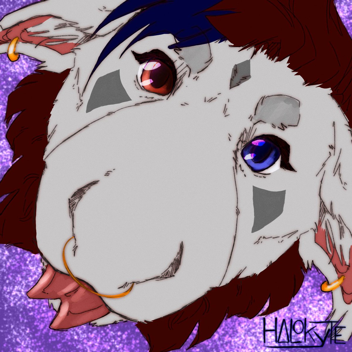 halokyte's tweet photo. Saw someone draw theirs like this and I'm like, yeah me too. My fursona, Azi. https://t.co/KD5UWM86Bz
