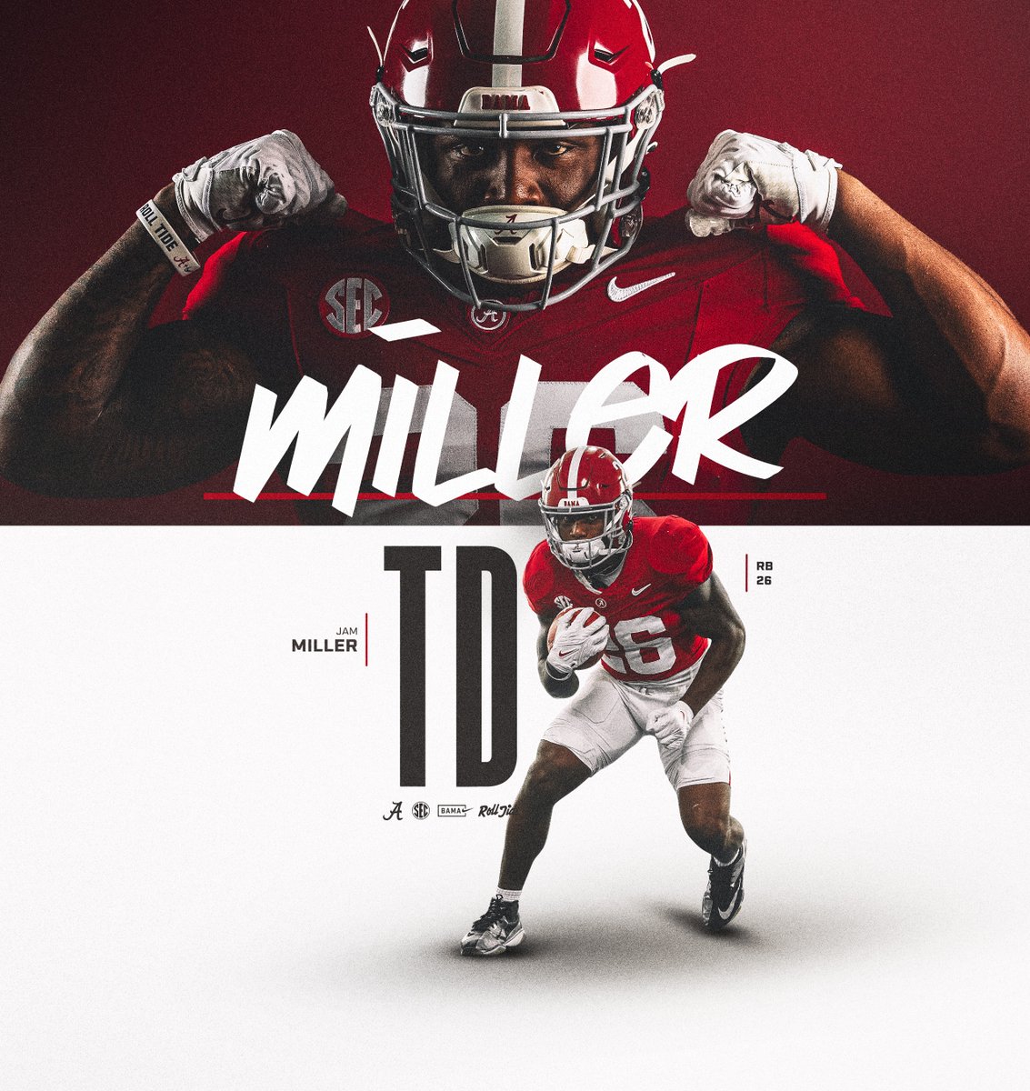 Rammer JAMmer!!!!
<a href="/JamarionMiller1/">Jamarion Miller</a> 

1st Q Bama 14 | Georgia 0