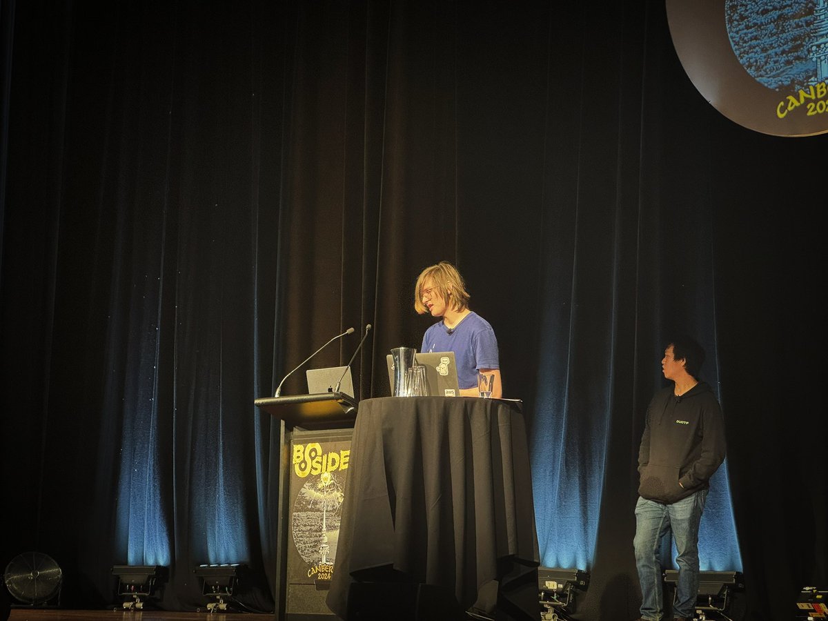 HexF (@hexf_me) on Twitter photo Presenting <a href="/BSidesCbr/">BSidesCanberra</a> is a much different experience to other cons.
It was a pleasure presenting this week.
Also placing 3rd in the CTF was pretty fun too.
Can't wait til next year! Presenting <a href="/BSidesCbr/">BSidesCanberra</a> is a much different experience to other cons.
It was a pleasure presenting this week.
Also placing 3rd in the CTF was pretty fun too.
Can't wait til next year!
