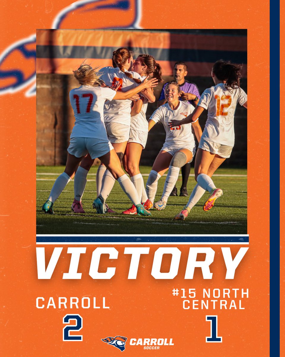 FINAL 

<a href="/CarrollWSoccer/">Pio Women's Soccer</a> upsets #15 North Central at home! #GoPios #d3soc
