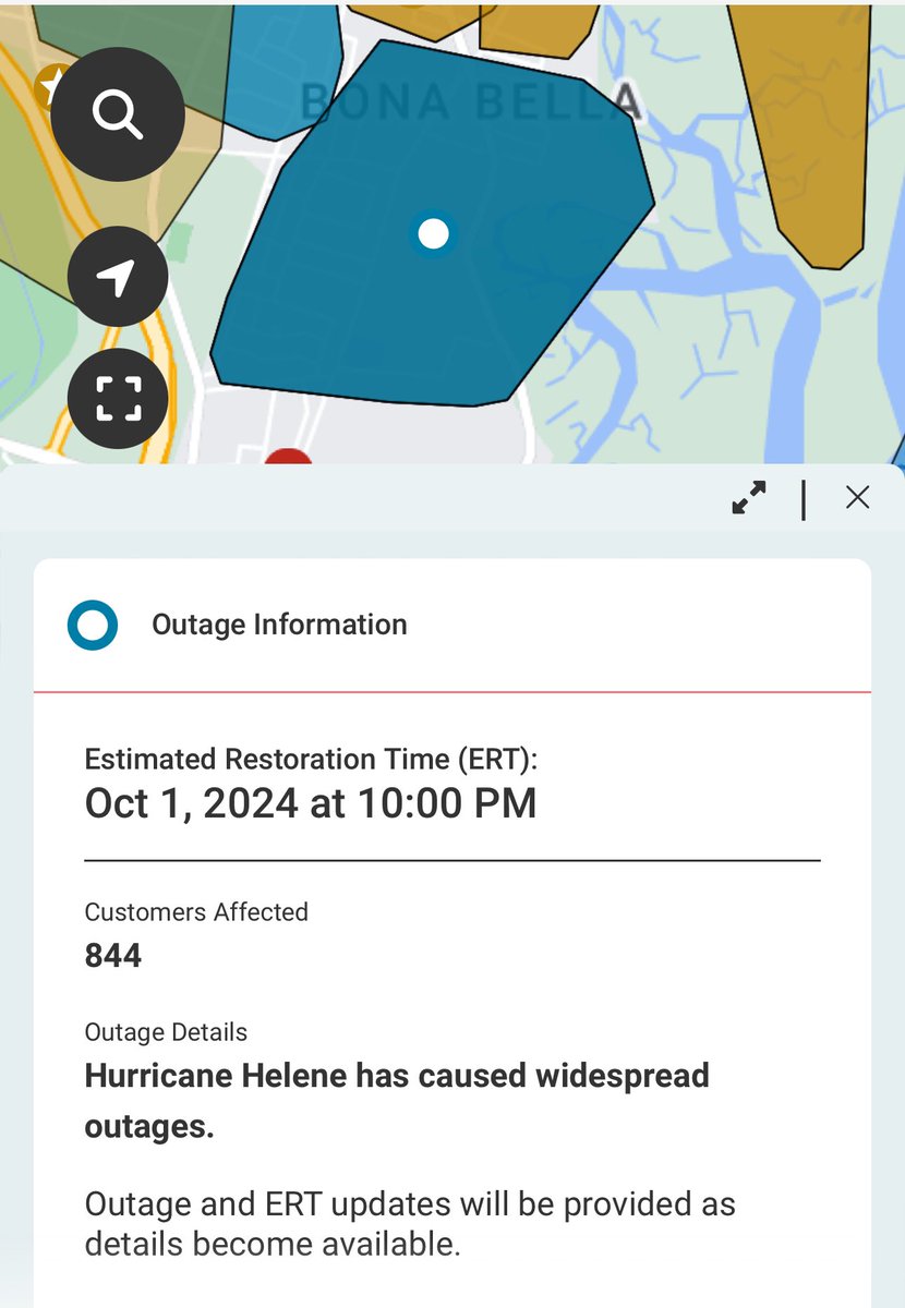 PapiiHawk's tweet photo. @GeorgiaPower 36 hrs for “Accessing Consitons.” Then the best you got is a blanket statement for Savannah of power being restored Oct. 1st at 10pm. Seeing as each neighborhood would have even slightly different situations, I doubt they put very much thought into this statement. https://t.co/uAcUEGzGCY