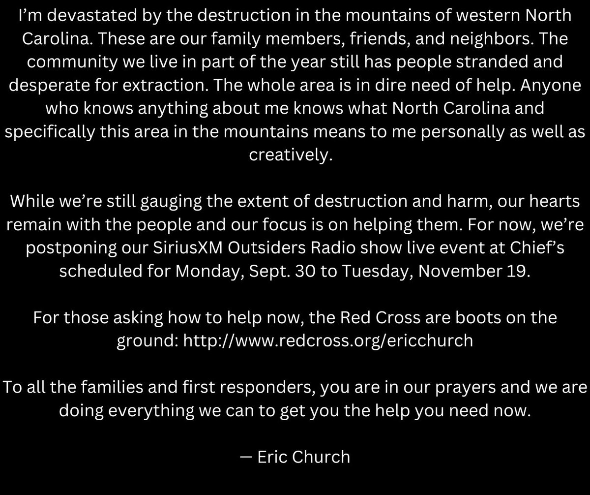 ericchurch's tweet photo. A message from Eric. https://t.co/sBp5zerjud