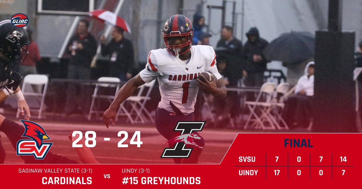 svsu_football's tweet photo. 𝗖𝗔𝗥𝗗𝗦 𝗨𝗣𝗦𝗘𝗧 𝗡𝗢. 𝟭𝟱 𝗨𝗜𝗡𝗗𝗬
#SVSUvsUIndy #GLIACFB https://t.co/DXqGkye1KW