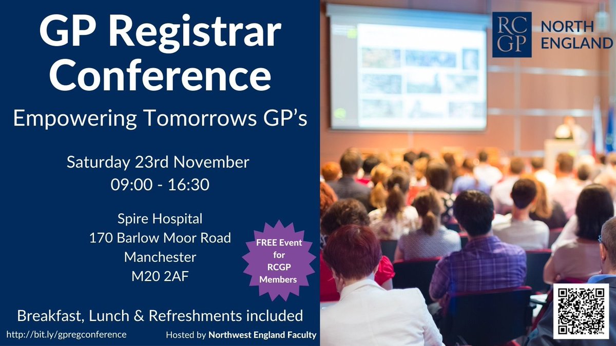 Tom France (@tombfrance) on Twitter photo Really excited to be organising this GP Regsistrars Conference with the <a href="/rcgp/">Royal College of General Practitioners</a> North West England Faculty!
More info & to book: lnkd.in/gp_YsKu
<a href="/rcgpnorth/">RCGP North</a> <a href="/NWERCGP/">RCGP NWE Faculty</a> Really excited to be organising this GP Regsistrars Conference with the <a href="/rcgp/">Royal College of General Practitioners</a> North West England Faculty!
More info & to book: lnkd.in/gp_YsKu
<a href="/rcgpnorth/">RCGP North</a> <a href="/NWERCGP/">RCGP NWE Faculty</a>