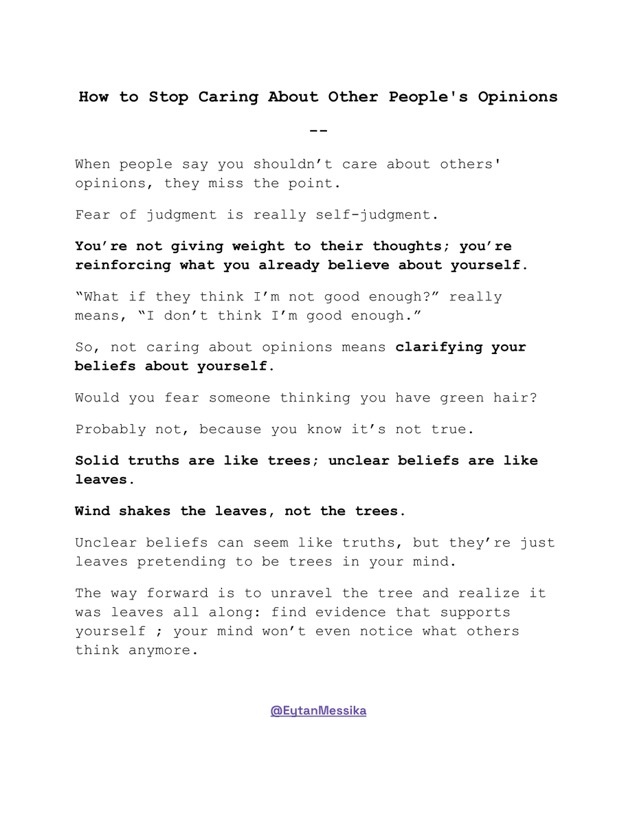 How to stop caring about other people's opinions?