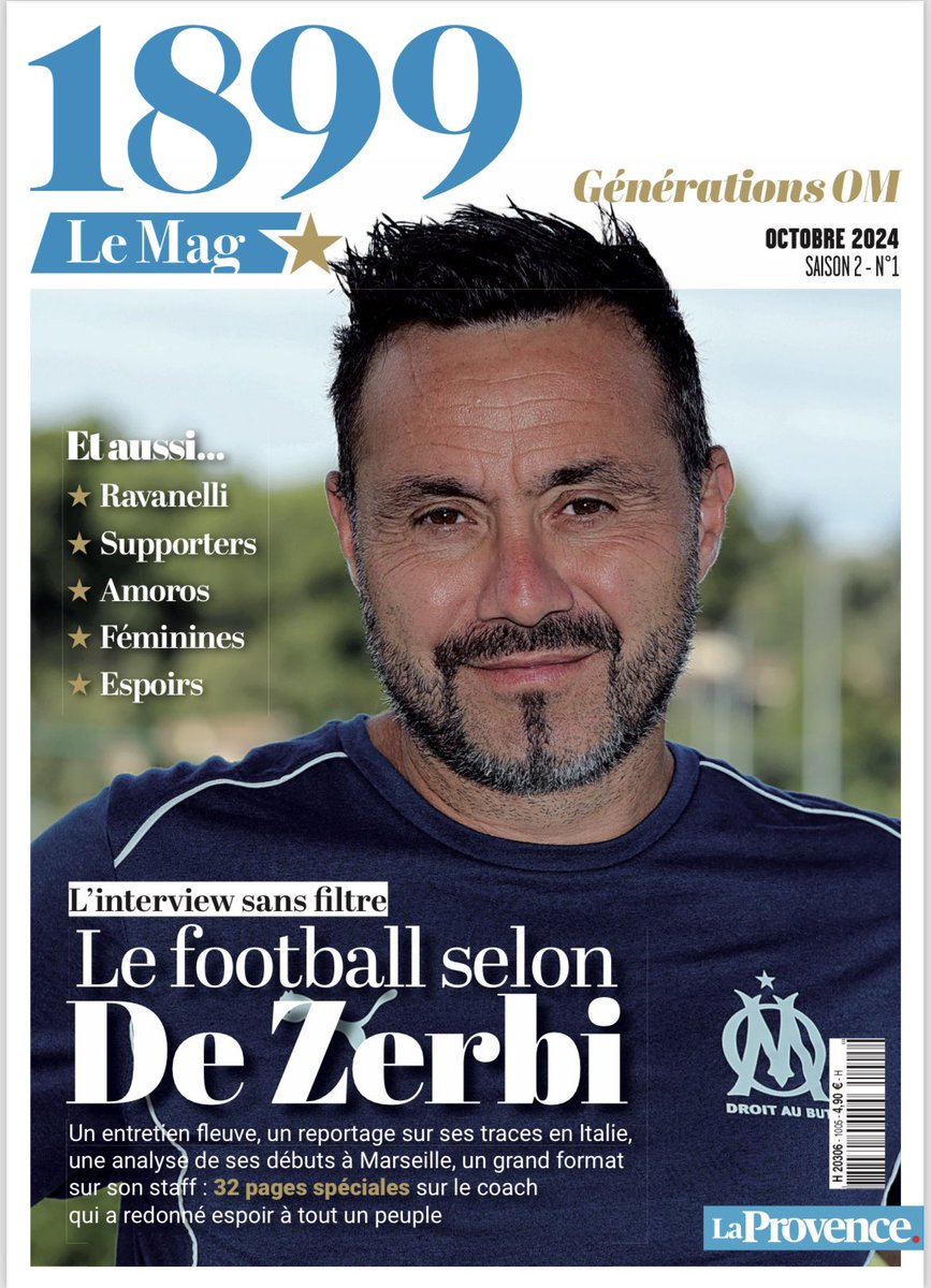 Vous voulez tout savoir sur De Zerbi, l’entraîneur qu’il fallait à l’#OM ?
Retrouvez 32 pages spéciales sur lui, avec notamment une très longue interview dans laquelle il détaille sa vision du football. À lire dans 1899, désormais mensuel. 
En kiosques samedi 5 octobre.