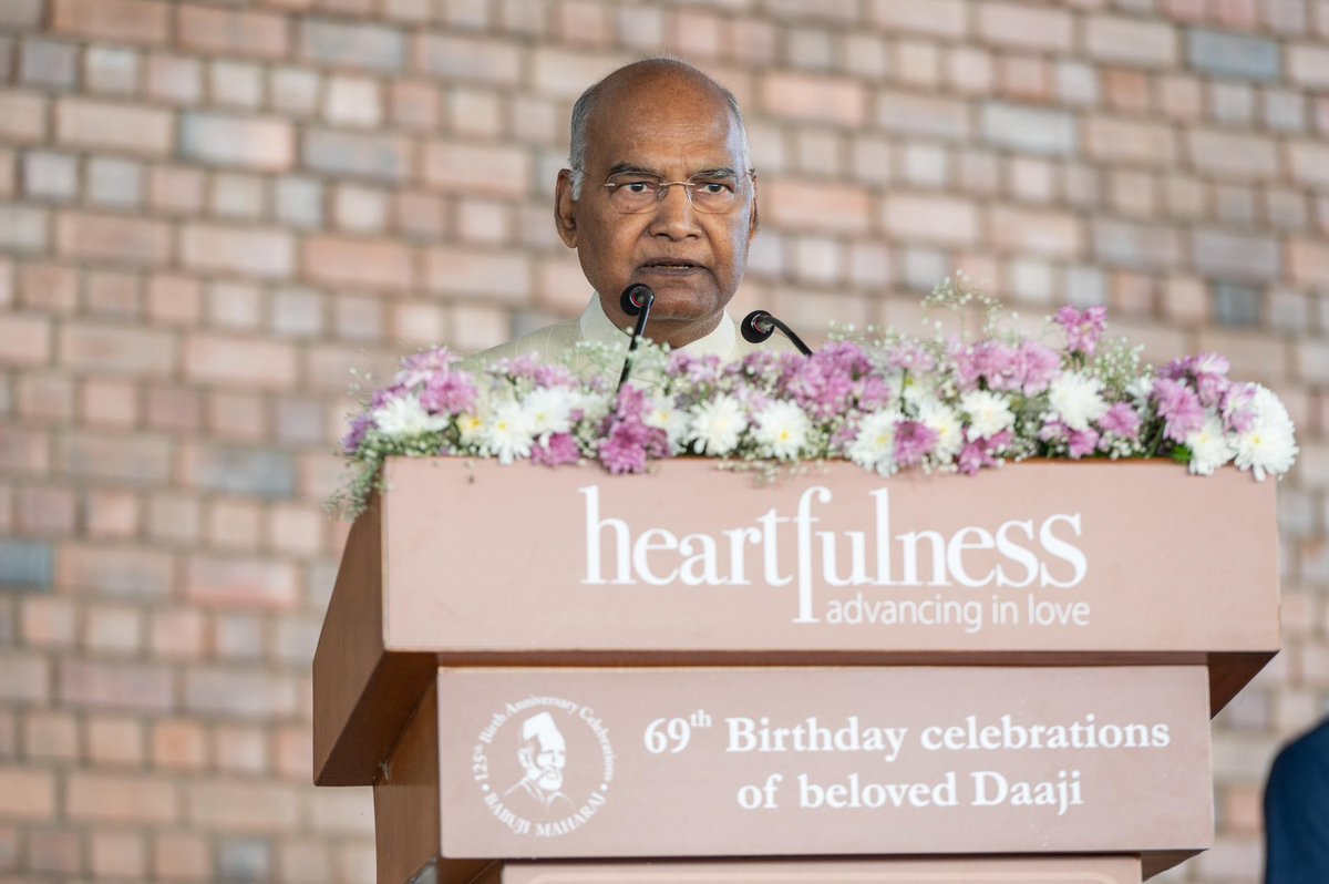 Ram Nath Kovind (@ramnathkovind) on Twitter photo Celebrated the birthday of our beloved Daaji yesterday at Kanha Shanti Vanam, Hyderabad. 
Pranams to our revered master! On my behalf and all Abhyasis, I wish Daaji a very happy, healthy, and joyful birthday. Celebrated the birthday of our beloved Daaji yesterday at Kanha Shanti Vanam, Hyderabad. 
Pranams to our revered master! On my behalf and all Abhyasis, I wish Daaji a very happy, healthy, and joyful birthday.