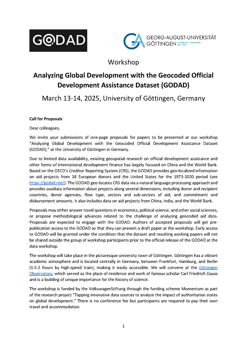 DreherAxel's tweet photo. Last day to submit to the GODAD workshop tomorrow! Join us in Göttingen in March! Please submit at https://t.co/ssIWsbw8TE. Full call for papers at https://t.co/9I9M809DHm https://t.co/PuMj6nLzCw