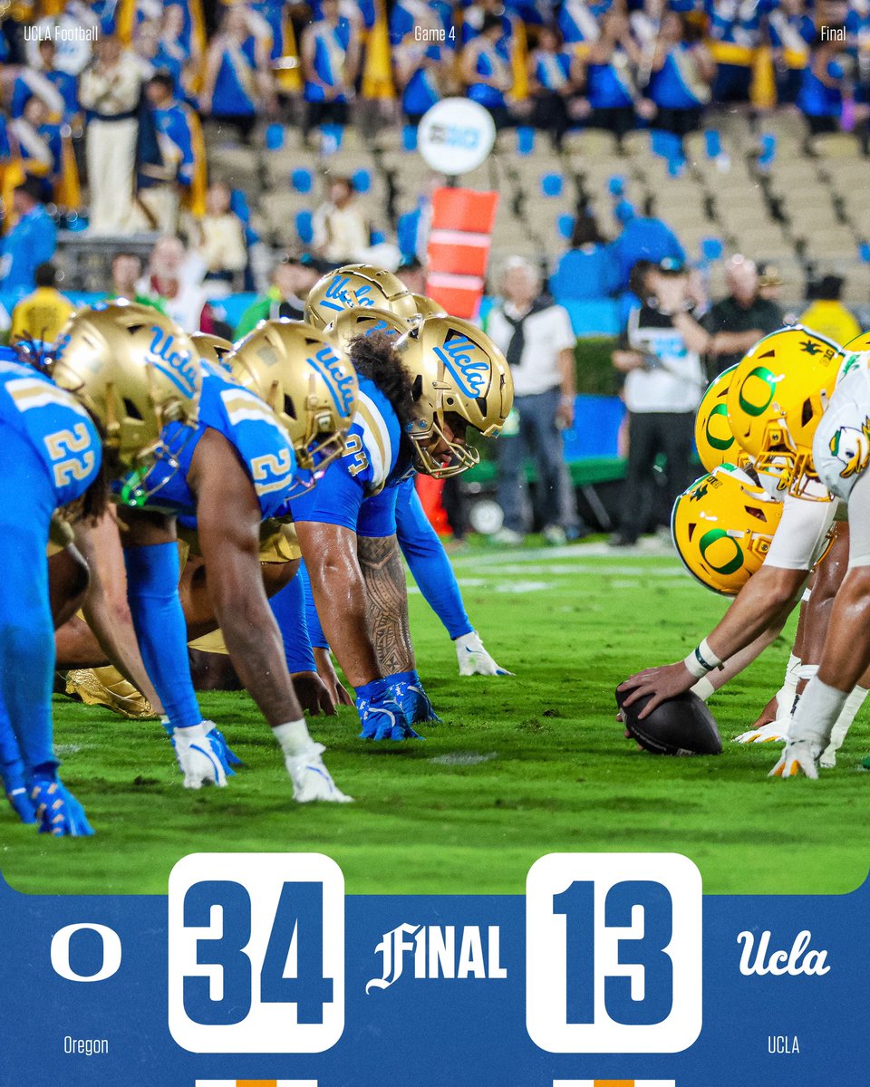 FINAL: Oregon 34, UCLA 13

#GoBruins