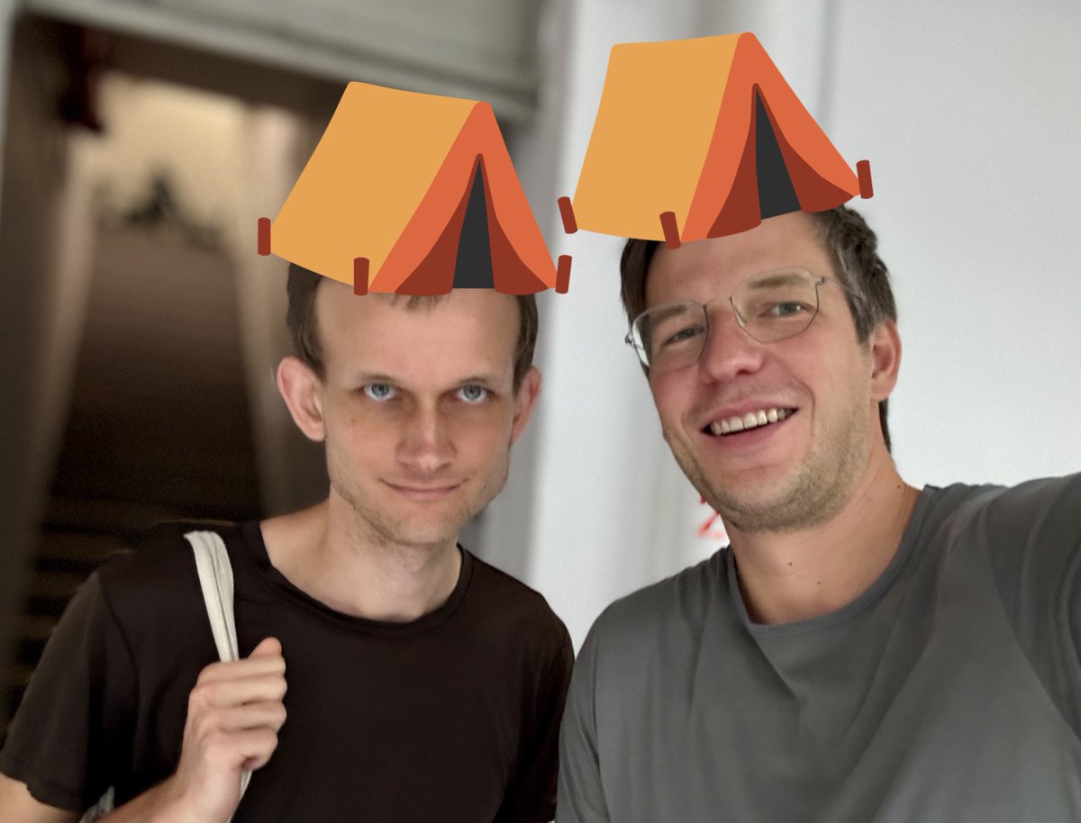 Had the pleasure of hosting <a href="/VitalikButerin/">vitalik.eth</a> for tea this week. We talked about intents ⛺️ and how standards for both chain-specific addresses and cross-chain intents (aka ERC-7683) can unify Ethereum.

Spending this time with V unlocked some new thoughts on why intents are the